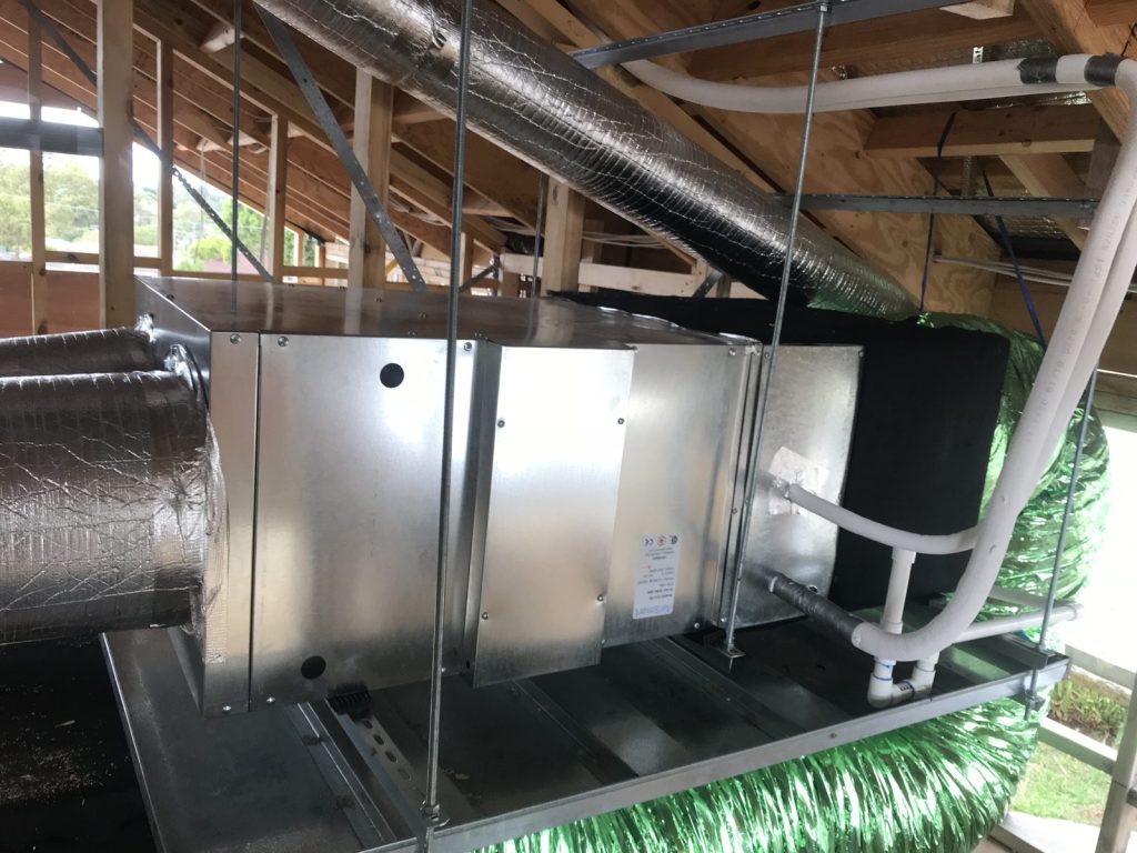 Ducted heating unit installed in a roof space by Smart Climate